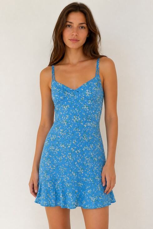 Forever 21 Dresses & Skirts - Forever 21 Blue Floral Slip Dress XS
